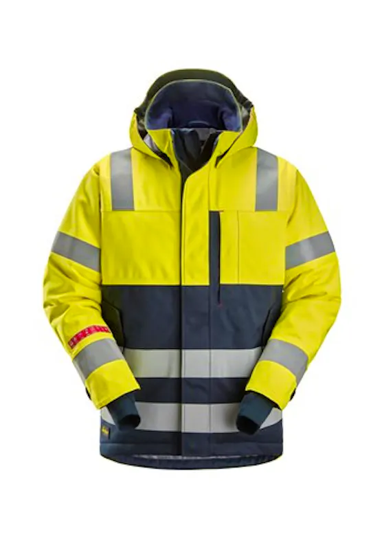 Snickers Waterdichte Isolerend Jack met Capuchon High-Vis Klasse 3 1162