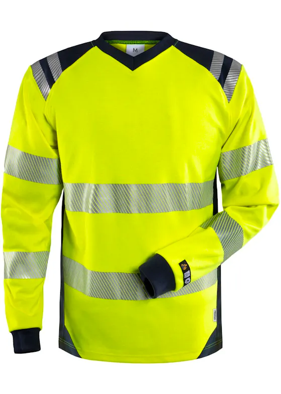 Fristads 131147 T-Shirt Lange Mouwen High Vis Klasse 3 7359 Tfl Reflecterend Vlamwerend