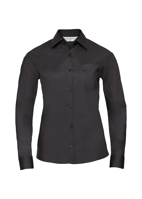 Russell Z934F Classic Polycotton Poplin Shirt Long Sleeve Regular Fit Dames