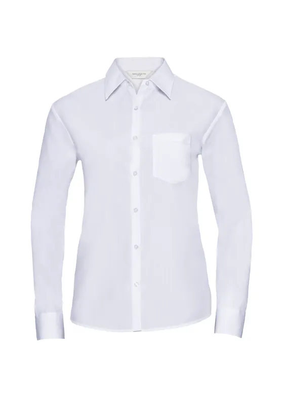 Russell Z934F Classic Polycotton Poplin Shirt Long Sleeve Regular Fit Dames