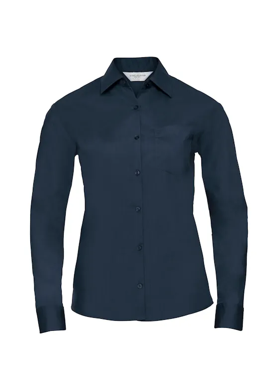 Russell Z934F Classic Polycotton Poplin Shirt Long Sleeve Regular Fit Dames