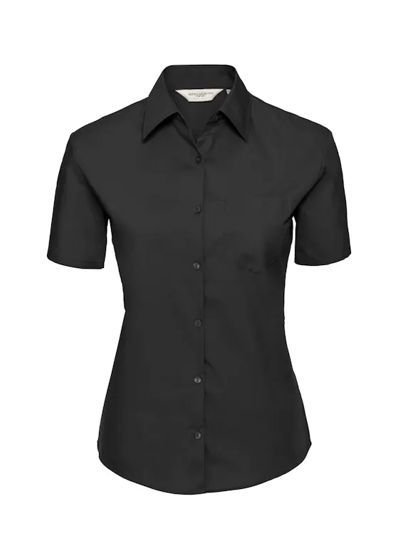 Russell Z937F Classic Pure Cotton Poplin Shirt Short Sleeve Regular Fit Dames