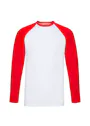 Fruit of The Loom F296 Baseball T-shirt Long Sleeve Regular Fit miniatuur
