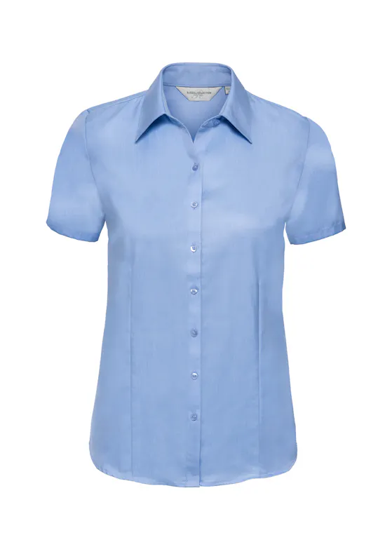 Russell Z963F Herringbone Shirt Short Sleeve Tailored Regular Fit Dames