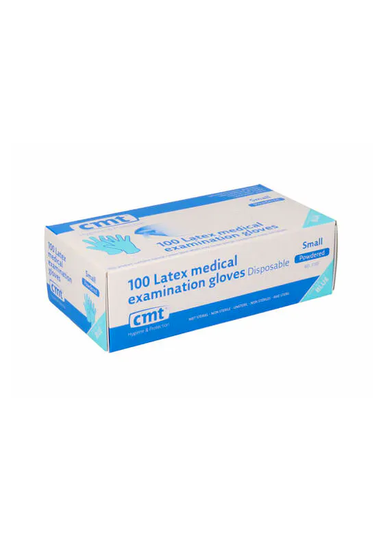 CMT Handschoenen Latex Gepoederd Blauw (1.000 stuks)