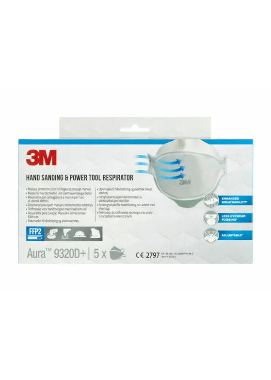 3M Aura 9320+ Stofmasker FFP2, 5 stuks