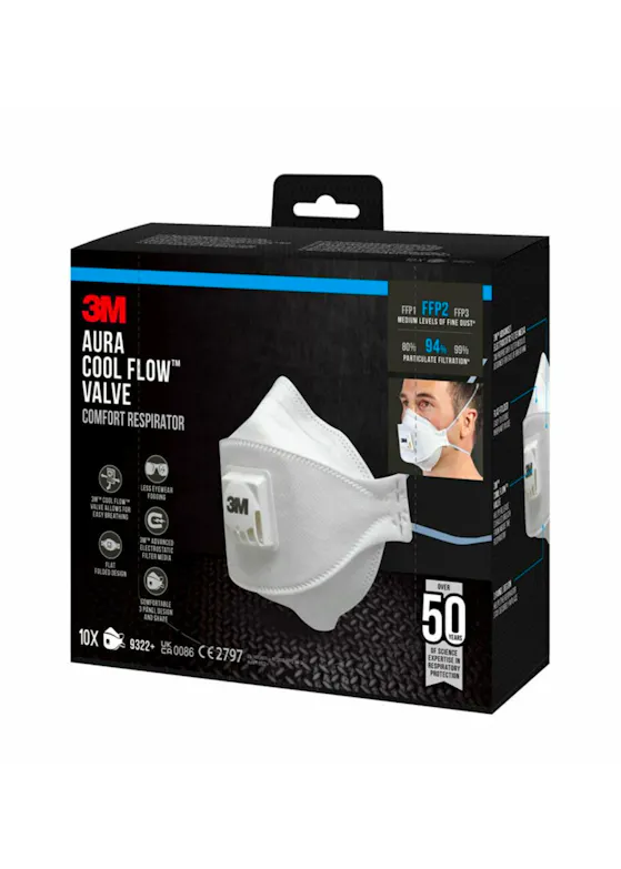 3M Aura Stofmasker FFP2 9322+ 10-pak