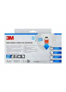 3M Aura 9322+ Masker FFP2 + Ventiel, 5st