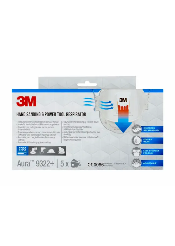 3M Aura 9322+ Masker FFP2 + Ventiel, 5st