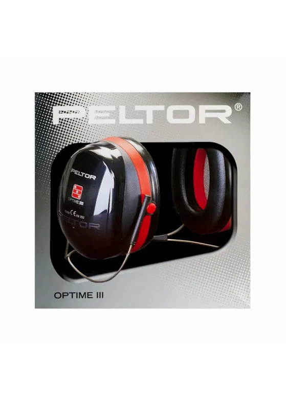 3M Peltor Optime III Gehoorkappen H540B-412-SV Zwart/Rood Nekband