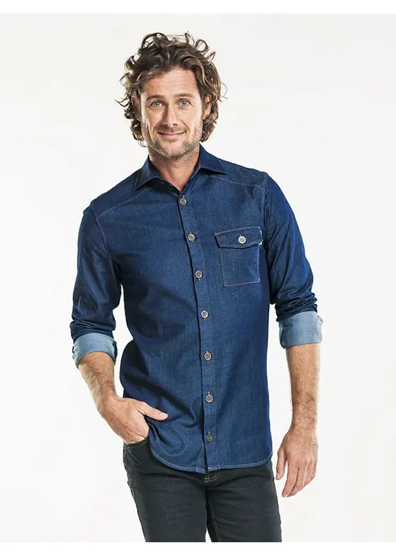 Chaud Devant Men Blue Denim Stretch