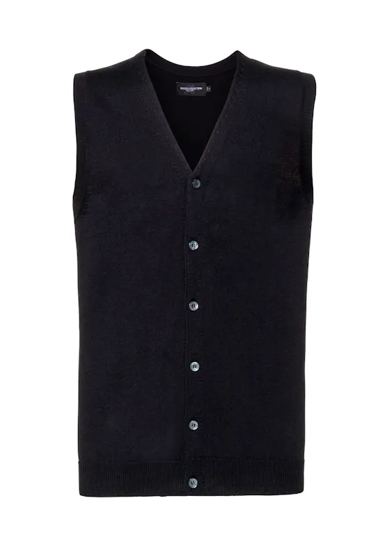 Russell Z719M V-Neck Sleeveless Knitted Cardigan Regular Fit