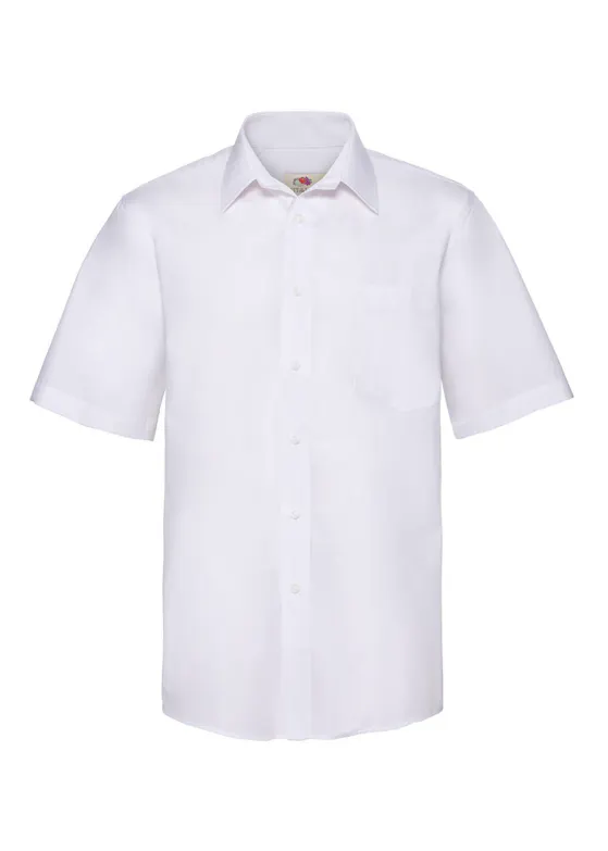 Fruit of The Loom F603 Poplin Shirt Korte Sleeve Regular Fit
