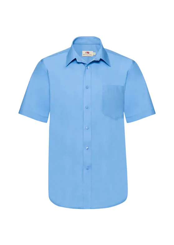 Fruit of The Loom F603 Poplin Shirt Korte Sleeve Regular Fit