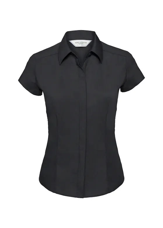 Russell Z925F Poplin Shirt Cap Sleeve Polycotton Slim Fit Dames