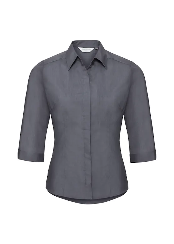 Russell Z926F Poplin Shirt 3/4 Sleeve Polycotton Slim Fit Dames