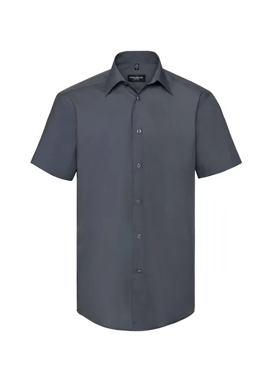 Russell Z925 Poplin Shirt Short Sleeve Tailored Polycotton Regular Fit