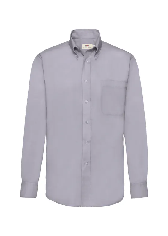 Fruit of The Loom F600 Oxford Shirt Long Sleeve Regular Fit