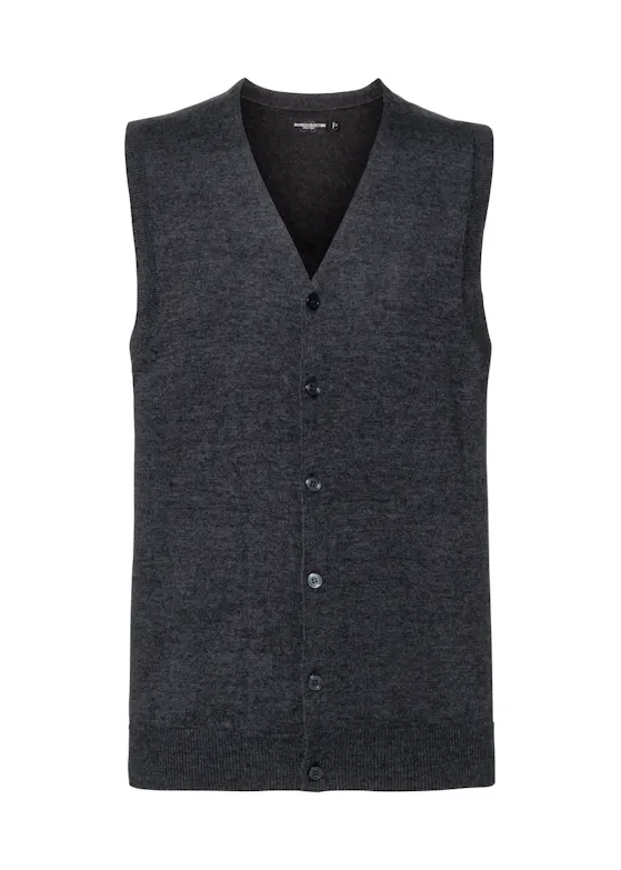 Russell Z719M V-Neck Sleeveless Knitted Cardigan Regular Fit