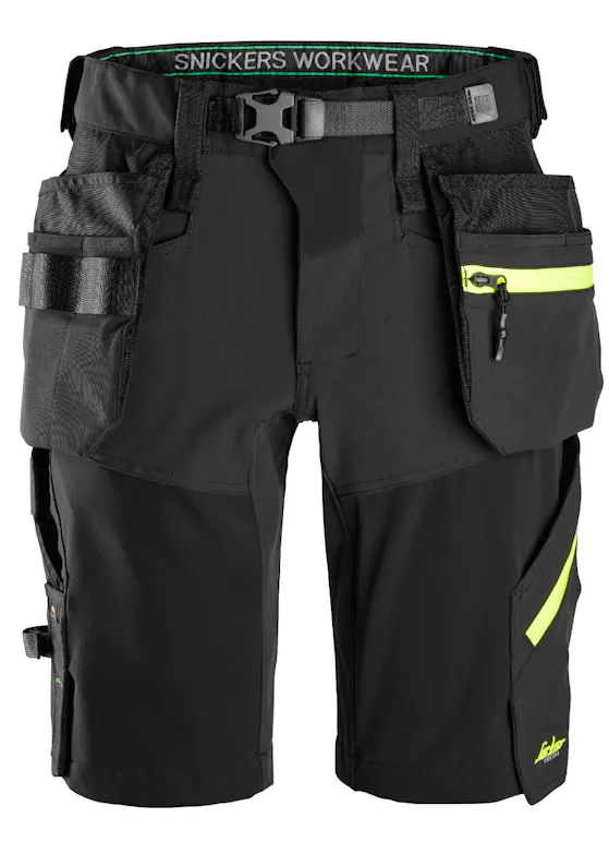 Snickers FlexiWork, Softshell Stretch Korte Werkbroek met Holsterzakken 6140