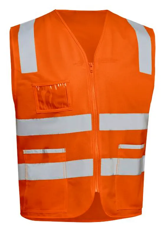 Bisley EV0340T Vest Taped Hi Vis Zip Reflecterend Regular Fit