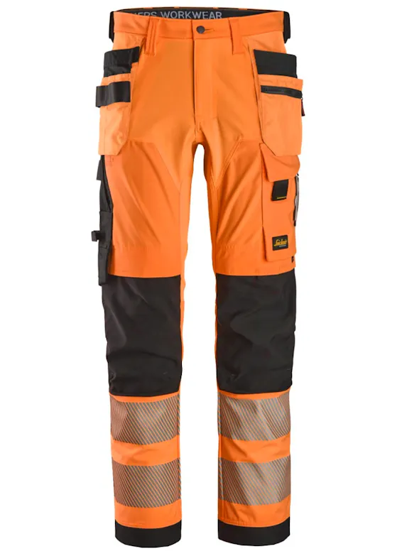Snickers High-Vis Klasse 2 4-Way Stretch Werkbroek met Holsterzakken 6232