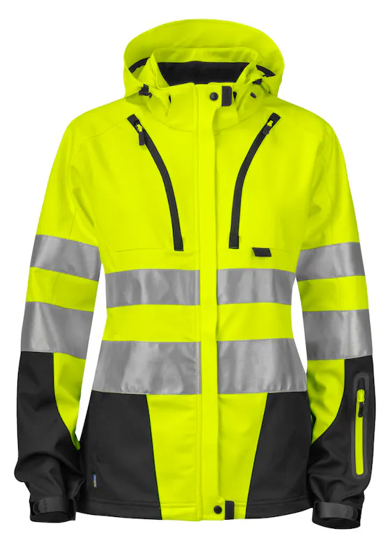 Projob Ongevoerde Signalisatie Softshell EN ISO 20471 Klasse 3 Dames 6423 