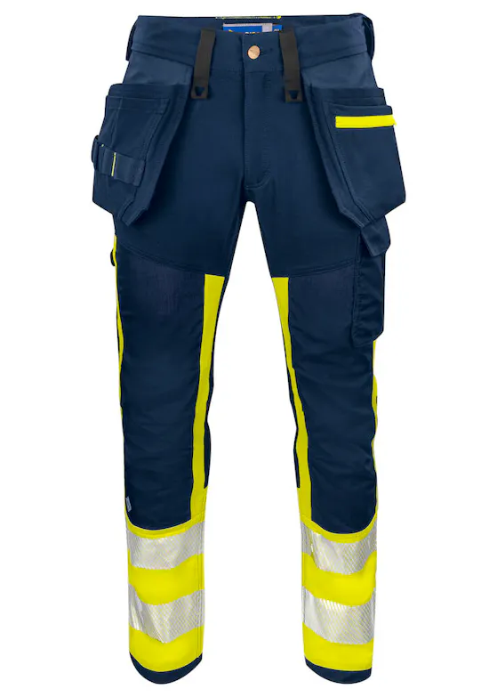 Projob 6540 Signalisatiestretchbroek met Kniezakken en Spijkerzakken EN ISO 20471 Klasse 1