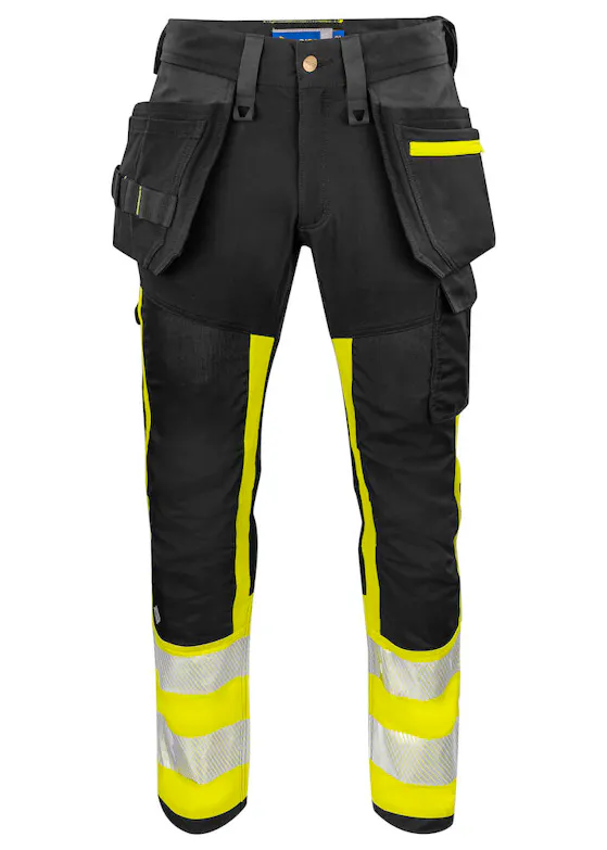 Projob 6540 Signalisatiestretchbroek met Kniezakken en Spijkerzakken EN ISO 20471 Klasse 1