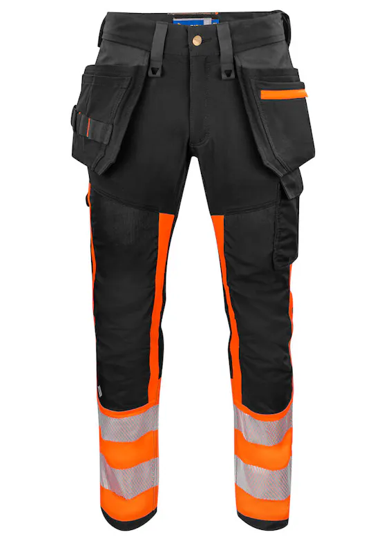 Projob 6540 Signalisatiestretchbroek met Kniezakken en Spijkerzakken EN ISO 20471 Klasse 1