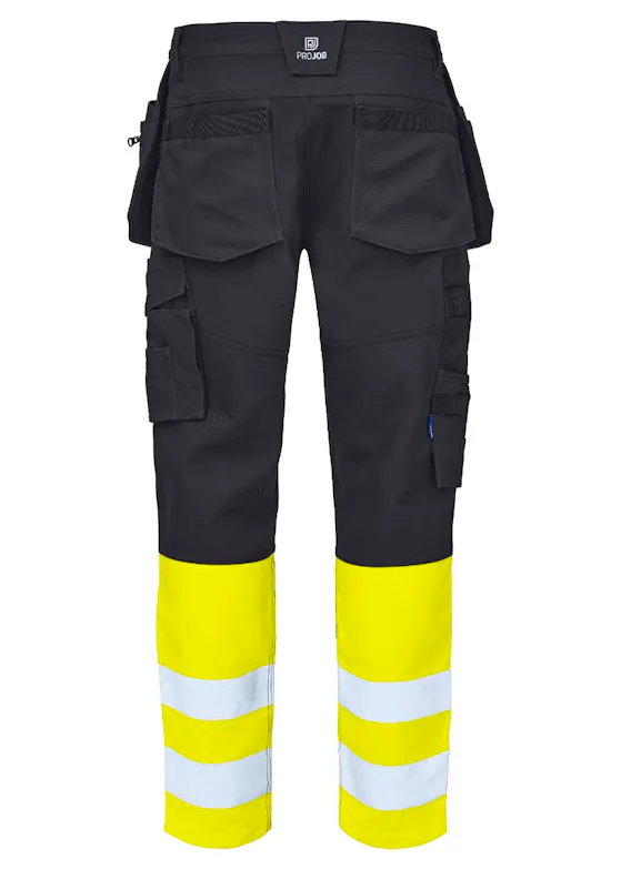 Projob 6560 Signalisatie Stretchbroek Met Kniezakken En Spijkerzakken EN ISO 20471 Klasse 1