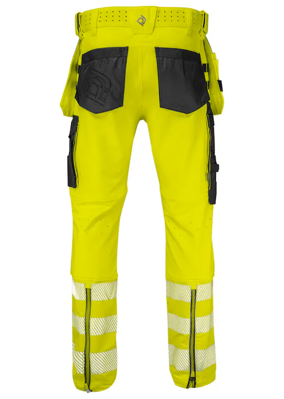 Projob 6571 Signalisatiestretchbroek met Kniezakken en Spijkerzakken EN ISO 20471 Klasse 2