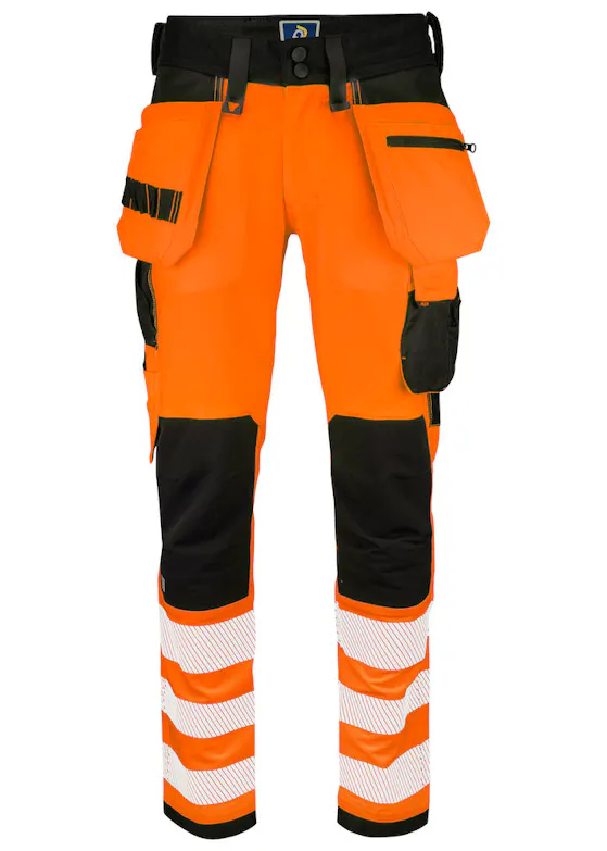 Projob 6573 Signalisatiestretchbroek met Kniezakken en Spijkerzakken EN ISO 20471 Klasse 2/1