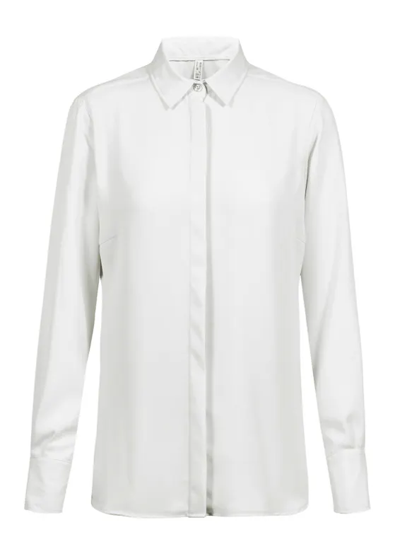 Greiff 6580 Blouse Verdekte Knopen Regular Fit Dames Essentials - Chiffon