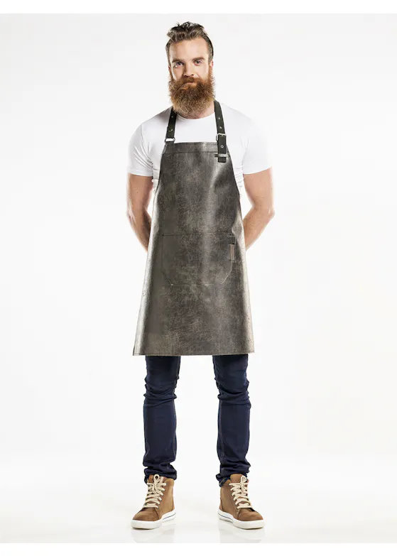 Chaud Devant Bib Apron Regular Moonshine Black