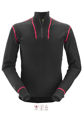 Snickers Workwear ProtecWork 9462 Wollen Shirt met Lange Mouwen en Rits Vlamwerend