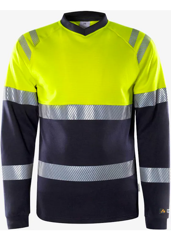 Fristads 133268 T-Shirt Met Lange Mouwen High Vis Klasse 1 7107 Tfl Reflecterend Vlamwerend