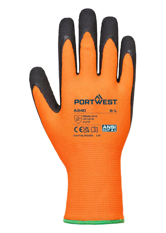 Portwest Hi-Vis Grip Glove - Latex