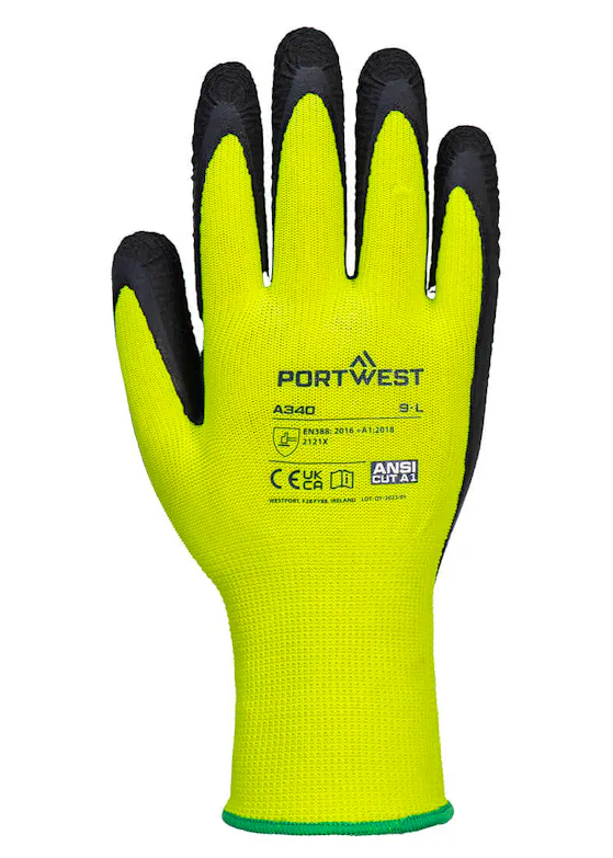 Portwest Hi-Vis Grip Glove - Latex