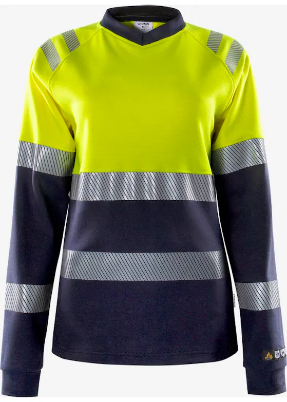 Fristads 133269 T-Shirt Met Lange Mouwen High Vis Klasse 1 7108 Tfl Reflecterend Vlamwerend Dames