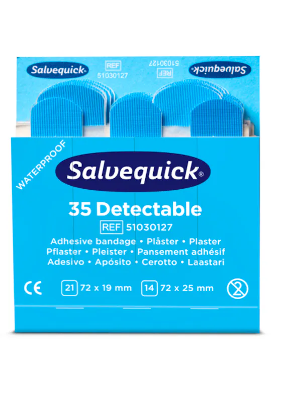 Cederroth Salvequick Blue Detectable Pleisters 35 stuks (13359303)