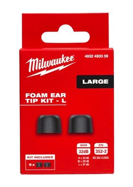 Milwaukee Vervangende Schuim Oordoppen, Voor L4 RLEPB-301-5 Paar