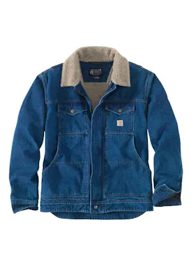 Carhartt Denim Sherpa Lined 105478 Werkjacks Relaxed Comfort Fit