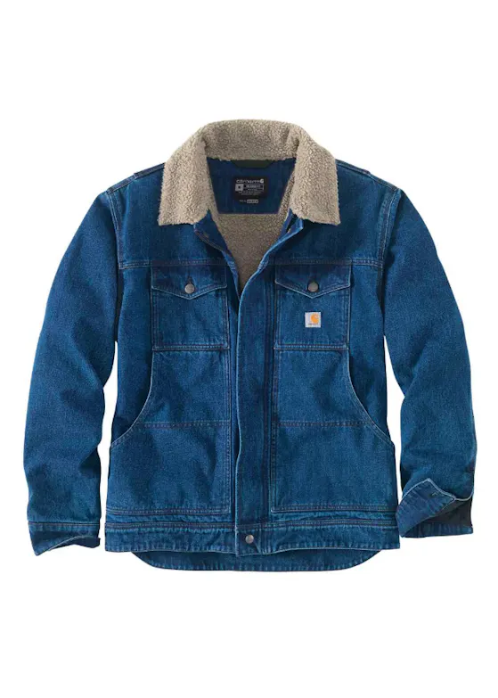 Carhartt Denim Sherpa Lined 105478 Werkjacks Relaxed Comfort Fit