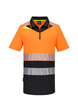 Portwest DX4 Poloshirt DX435 Hi-Vis Korte Mouw Rits UV-bescherming