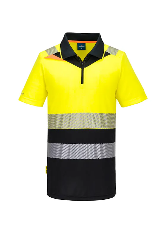 Portwest DX4 Poloshirt DX435 Hi-Vis Korte Mouw Rits UV-bescherming
