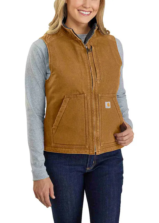 Carhartt 104224 Sherpa Lined Mock Neck Vest Comfort Fit Dames