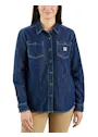 Carhartt Midweight 105492 Shirt L/S Denim Comfort Fit miniatuur