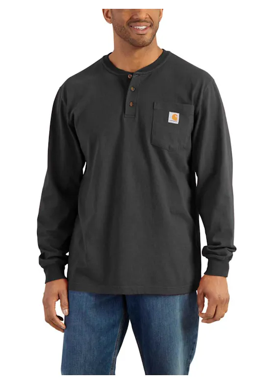 Carhartt Workwear Henley K128 T-Shirts Pocket L/S Comfort Fit