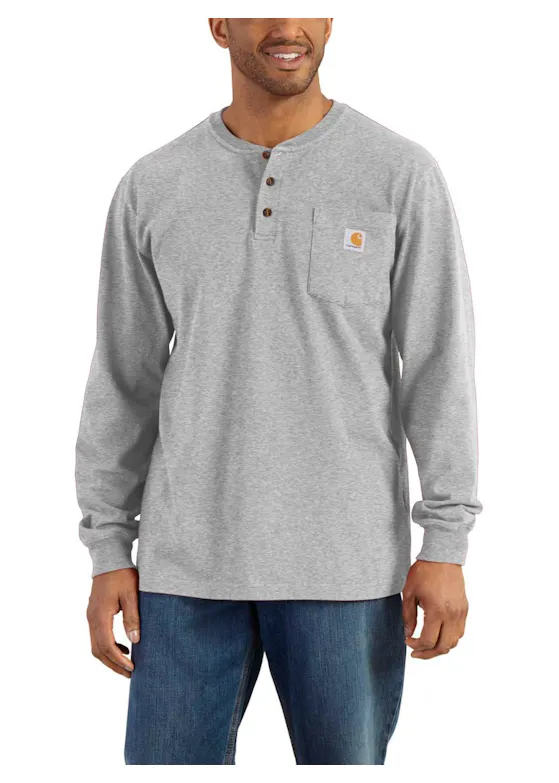 Carhartt Workwear Henley K128 T-Shirts Pocket L/S Comfort Fit